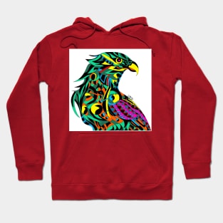 green mecha peregrine falcon halcon ecopop in mexican techno organic tribal totonac patterns Hoodie